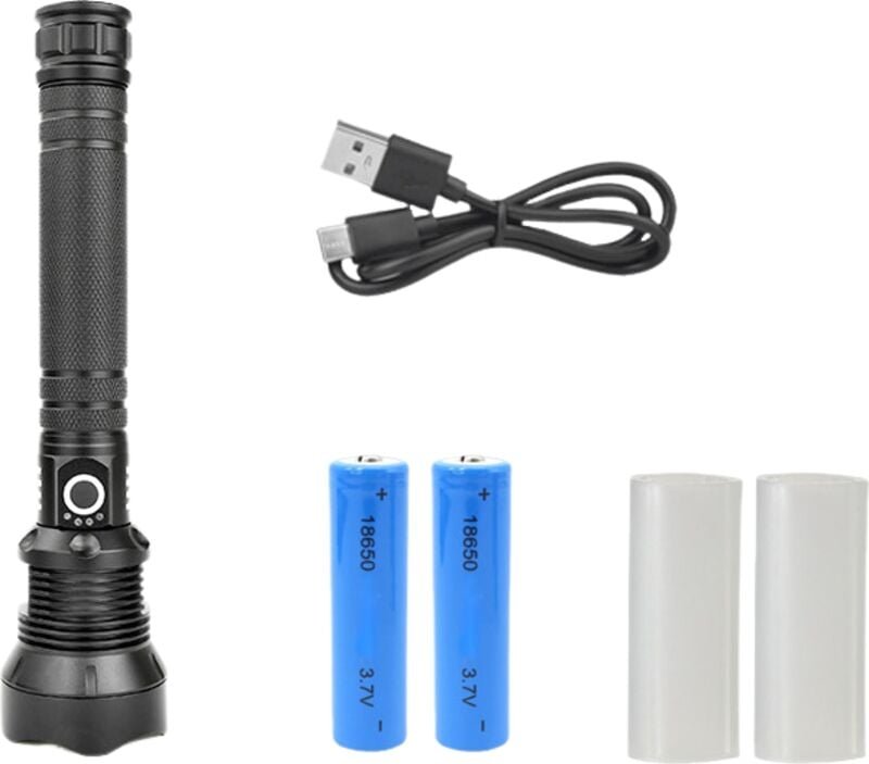 Wiederaufladbare Taschenlampen 990.000 Lumen, superhelle LED-Taschenlampe mit hohem Lumen mit USB-Kabel, 5 Modi, wasserd...