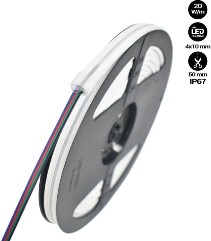 Flexibler RGB LED Neon Schlauch - 24 V DC - 4x10 mm - 5 m -