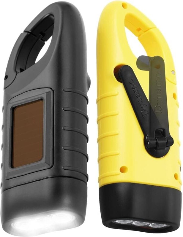 2er-Pack Solar-LED-Taschenlampe und wiederaufladbare Handfackel für Outdoor-Aktivitäten, Schwarz und Gelb