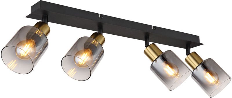 Spot - Hollsy - schwarz - glas metall rauchglas - - Globo