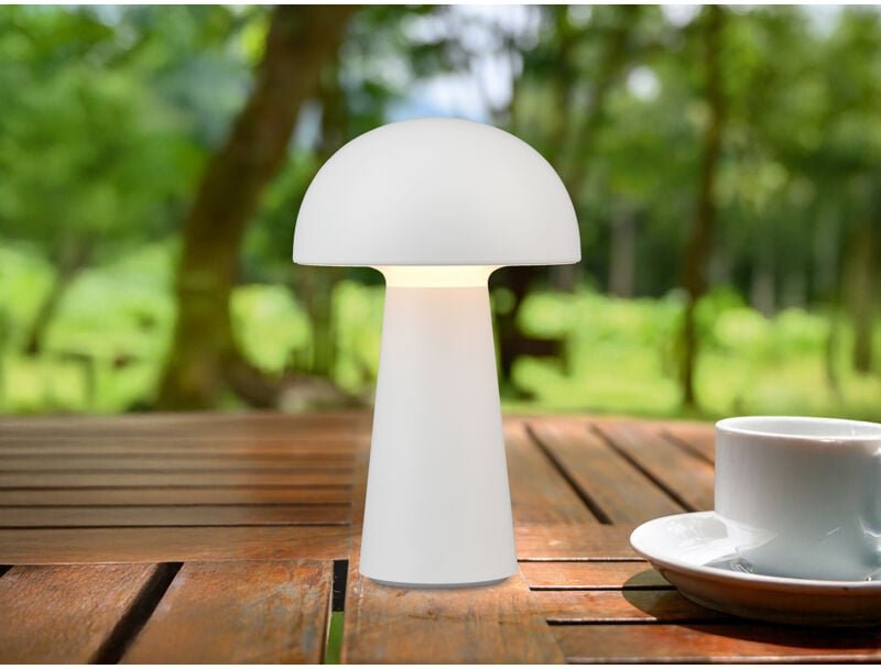 Thumbnail - Defibrico - Kleine Akku Tischleuchte lennon per usb aufladbar Weiß, Höhe 21cm