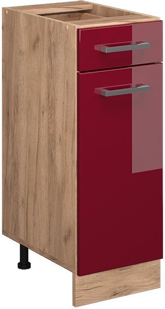 Thumbnail - Küchenunterschrank R-Line, Bordeaux Hochglanz, 30 cm ohne Arbeitsplatte, Vicco