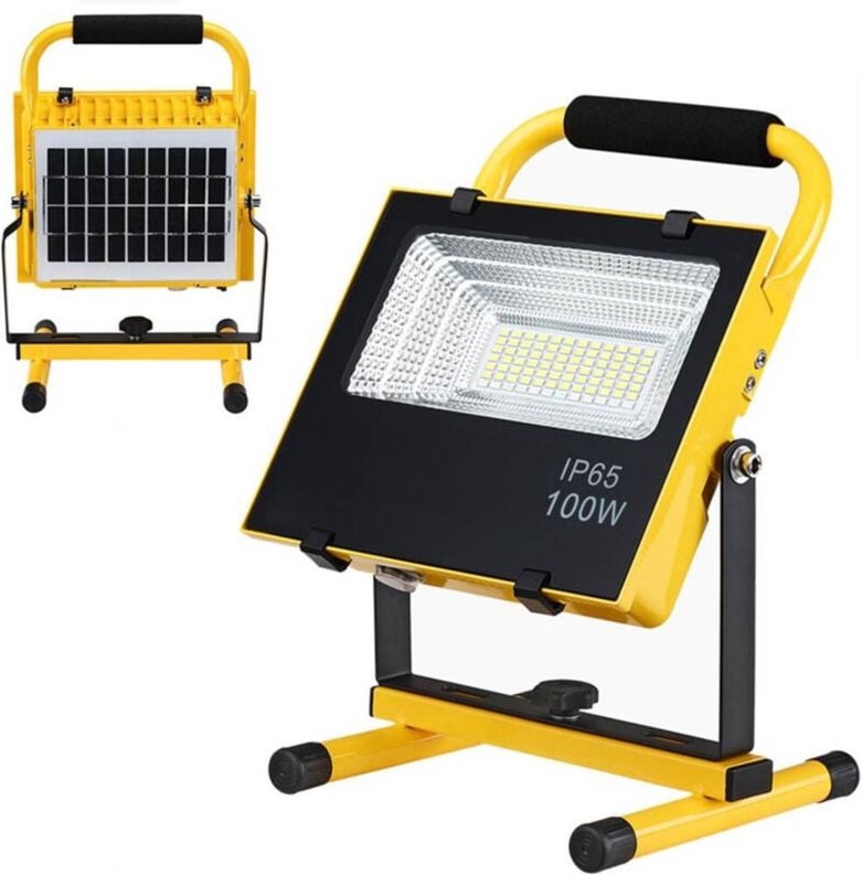 Trade Shop Traesio - Trade Shop - tragbare arbeitsleuchte mit solarpanel 100W 1000LM sos notlicht -
