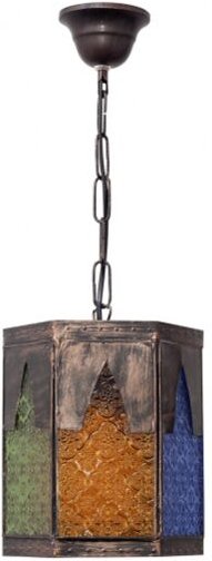 Thumbnail - Fabrilamp - meknes handgemachte anhänger 1xe27 braun/farben regx16,5d sechseckig