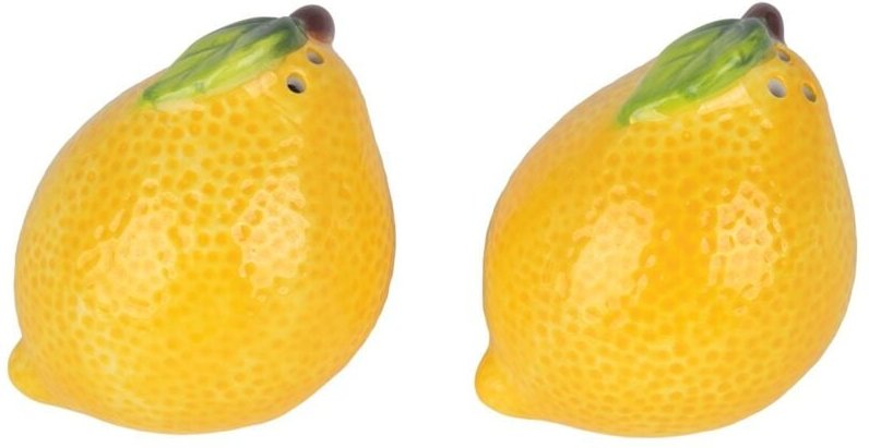Salz- und Pfefferstreuer aus Keramik mit Zitronenmotiv – originelle Küchendekoration, kreatives Geschenk, modernes Tisch...