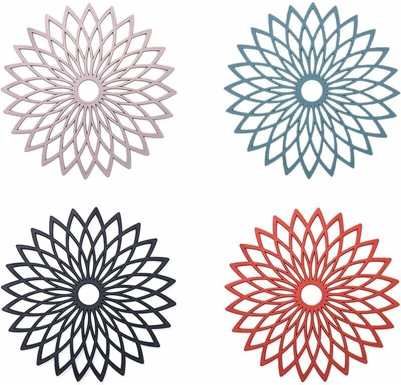 Blumen Silikon-Untersetzermatten, Silikon-Untersetzer, rutschfest, isoliert, flexibel, langlebig, rutschfest, für Töpfe,...