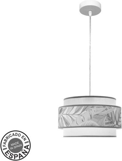 Fabrilamp - abrila akunadecor Camerun Grau Pendelleuchte mit doppeltem Lampenschirm 1 Licht