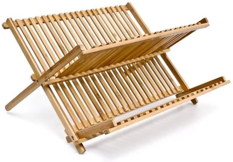 Holz-Abtropfgestell - CELLUSTOP - 40 x 30 cm - 2 Ebenen - Bambus - Natur