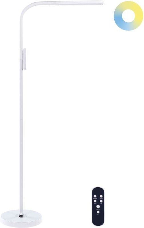 LED-Stehlampe Weiß Kunststoff 160 cm Höhe Dimmen Fernbedienung Moderne Beleuchtung Heimbüro
