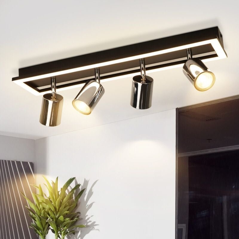 Led Deckenstrahler 4 Flammig Deckenleuchte: GU10 Deckenspots Schwenkbar Küchenlampe Silber Strahler 18W Warmweiß Deckenl...