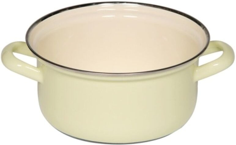 Riess-kelomat - Riess Classic Pastell Kasserolle mit Chromrand Ø16cm, 1 Liter Pastell-gelb Induktion