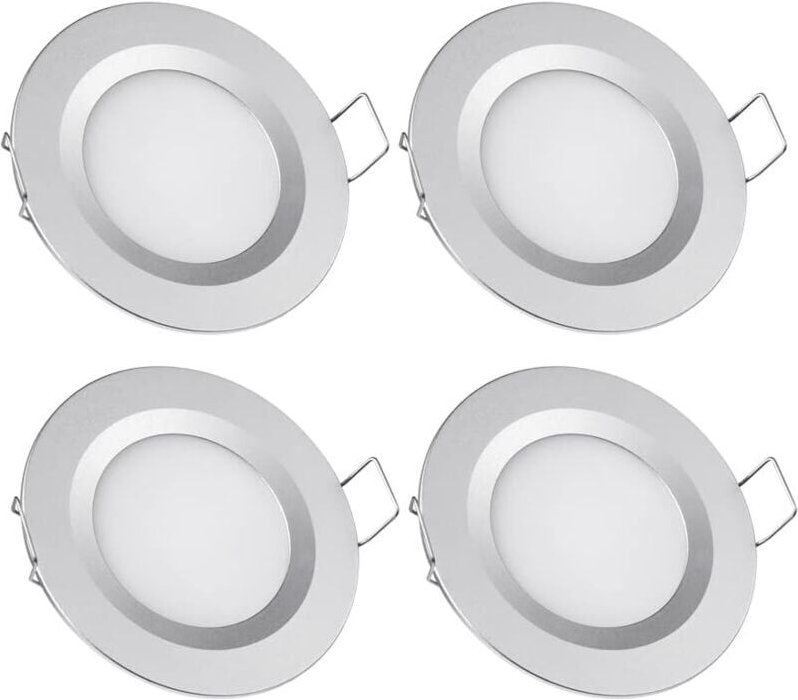 Ymyny - 4 x 12 v LED-Einbaustrahler, 58 – 65 mm Loch, 3 w, 6400 k, Deckeneinbauleuchte für Wohnmobil, Boot, Wohnwagen, V...