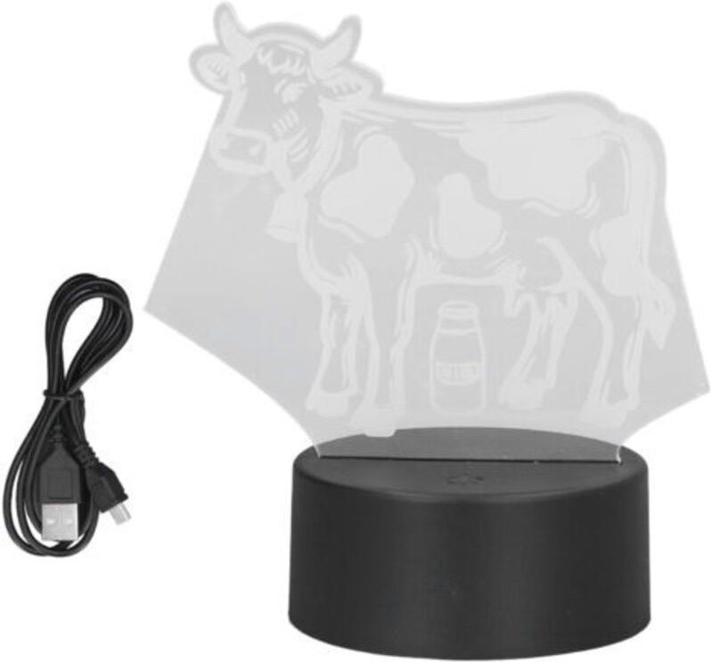 3D-Tischlampe in Form von Milchkühen, 7 Farben, Acryl-LED-Nachtlicht, Berührungsschalter, USB-Anschluss, dekorative 3D-L...