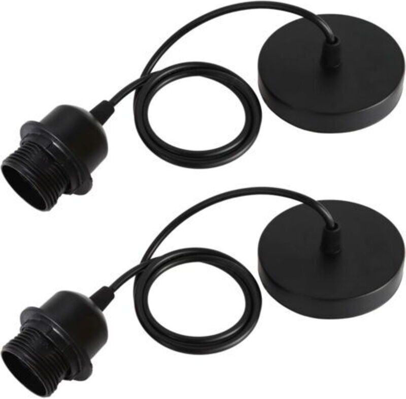 LaBlanc - Set mit 2 E27 Pendelleuchten mit Schraubring, 100 cm verstellbarem Kabel, E27 Pendellampenfassung, kompatibel ...