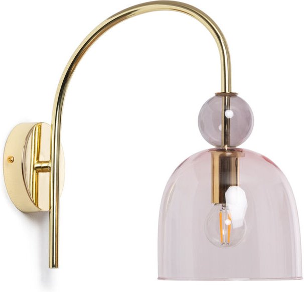 Wandleuchte Metall und Glas Baudelaire Rosa