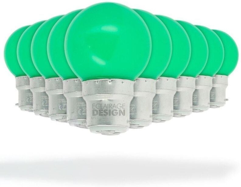 Eclairage Design - Set mit 10 grünen LED-Lampen 1 Watt (entspricht 10 Watt) Guinguette-Girlande