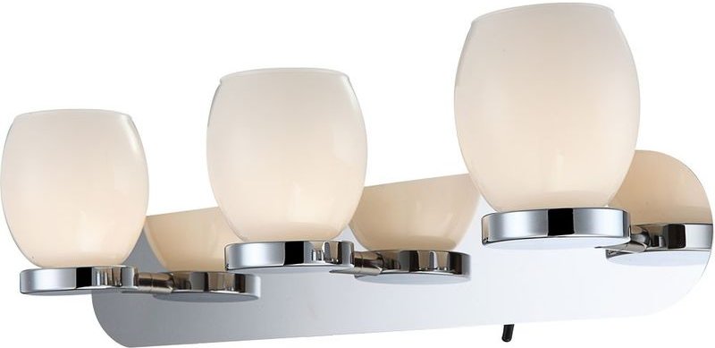 9 Watt led Wand Leuchte Glas opal Schalter Beleuchtung Chrom IP44 Globo 44200-3