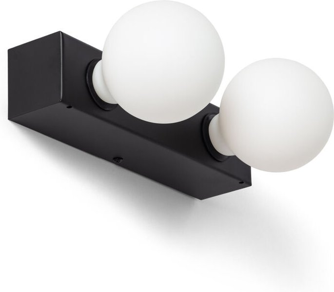 Wandleuchte Badezimmer Metall 2 Strahler Aizkra Schwarz