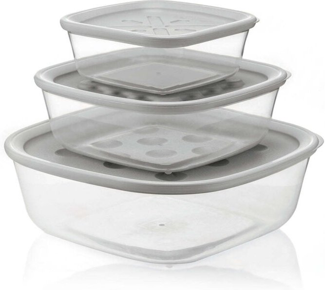 Set aus 3 Vorratsbehältern 570x1400x2950 grau