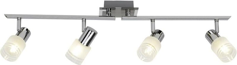 Lampe Lea led Spotrohr 4flg eisen/chrom/weiß 4x LED-D45, E14, 4W LED-Tropfenlampe inklusive, 450lm, 2700K Arme drehbar E...