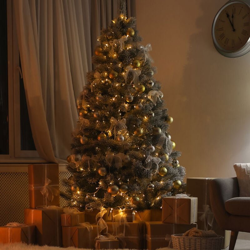 Lichterkette Weihnachtsdeko Lichtdraht Leuchtkette Dekolicht, Kunststoff Metall silber, Batterie, 20x LED 3000K warmweiß...