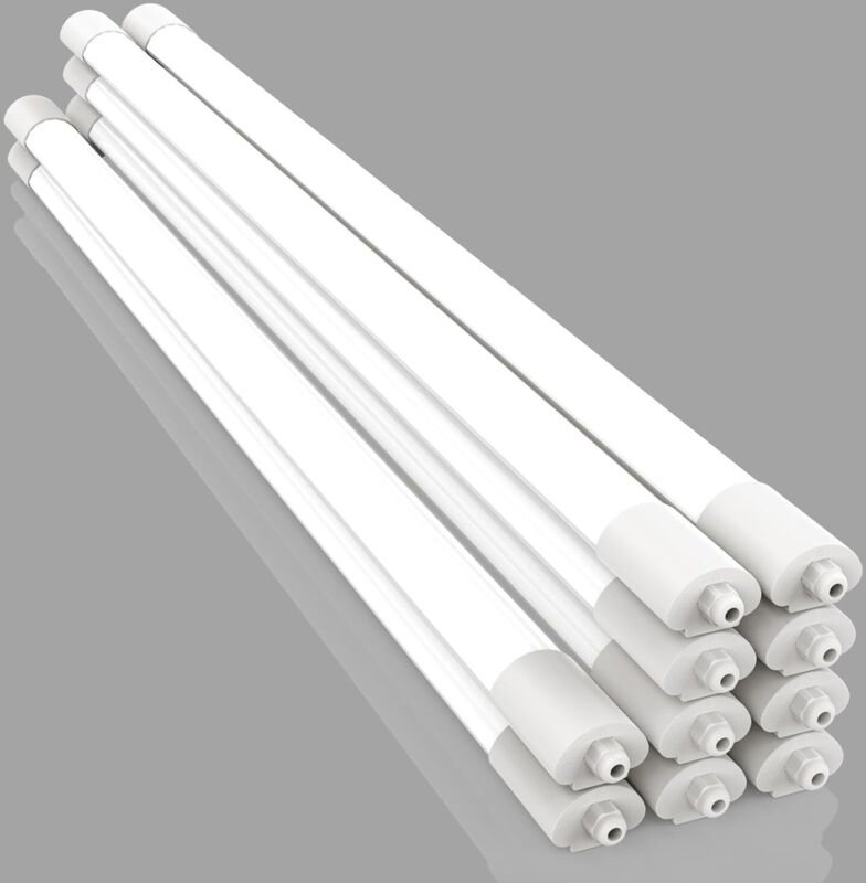 Amdelne 10er LED Feuchtraumleuchte 60cm, 18W 1800LM Deckenleuchte Feuchtraum, Wasserfest Wasserdicht IP65 Verknüpfbar we...