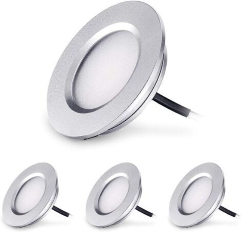 Ensoleille Einbau-Badezimmerstrahler, 3 W, 12 V, 4er-Pack, 240 Lumen, warmweiß (3000 K), Schutzart IP44, einfache schrau...