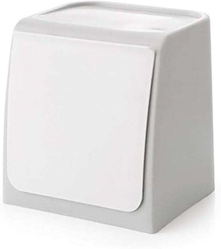 Mini-Wandmülleimer, Küchenabfallbehälter zur platzsparenden Wandmontage, Abfalleimer für Küche, Bad, WC, Büro – Grau