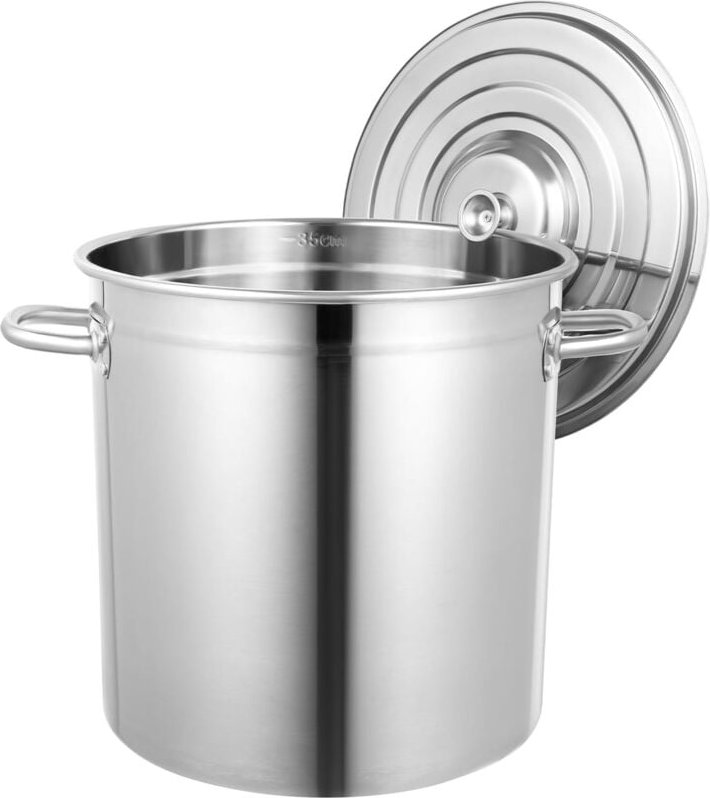 Kochtopf Groß Suppentopf Edelstahl Nudeltopf 35L Cooking Pot mit Deckel, Durchmesser 36 cm, Dicke 1.2 mm