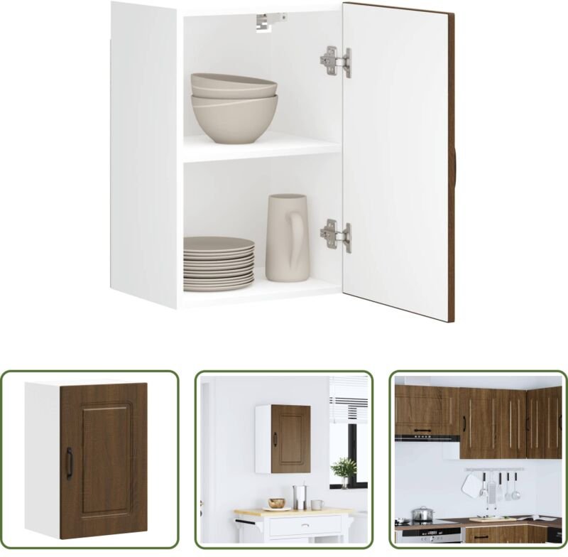 vidaXL Holzwerkstoff - Küchen-Hängeschrank Kalmar Braun Eichen-Optik Holzwerkstoff