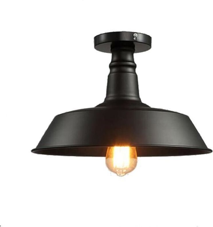 Deckenleuchte Vintage Industrial Deckenlampe ,Schwarz Metall Lampenschirm E27 für Esstisch Wohnzimmer Schlafzimmer Küche...