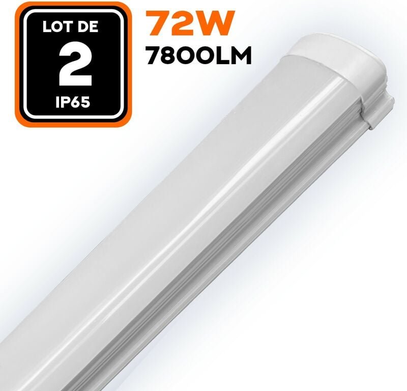 Europalamp - 2ER- led-lichtleisten 72W 7800LM 120CM wasserdicht IP65 kaltweiss
