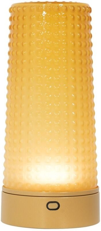Thumbnail - Soffio Vase – LED-Tischlampe IP65, mit Vase, Touch-Dimmer, Bernsteinglas, Goldsockel, 10h Akku - Zafferano