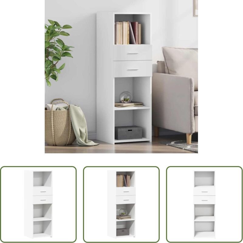 Weiß Schrank - Highboard Weiß 40x42,5x124 cm Holzwerkstoff