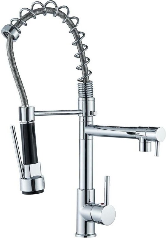 Küchenarmatur mit 2 Strahlarten, Einhebelmischer, Doppelfunktions-Brausekopf, 360° schwenkbar, Kalt- und Warmwasser, ver...