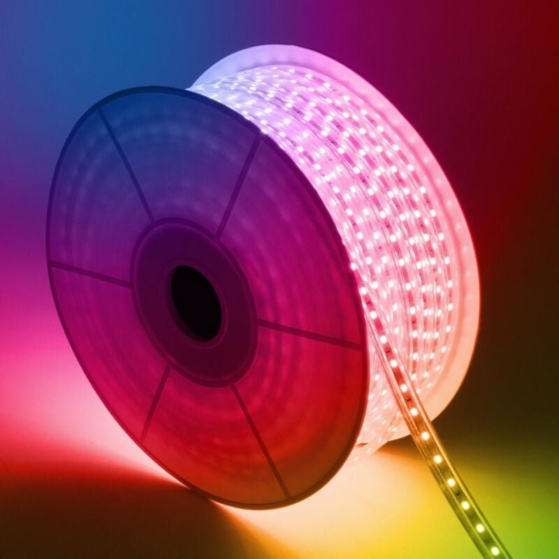 LED-Streifenrolle Dimmbar 220V ac 60 LED/m 50m rgb IP65 Breite 16mm Schnitt jede 100cm