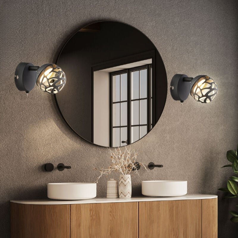 Wandleuchte Wandlampe Wandspot led Leseleuchte mit beweglichem Spot, Metall grau, 1x led 4W 220 lm warmweiß, HxBxA 12x8x...