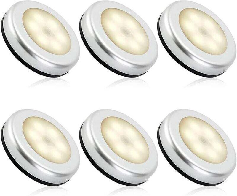6-teiliges Set warmweißer LED-Nachtlichter mit Sensor, geeignet für Kleiderschrank, Flur, Kinderzimmer, mit automatische...