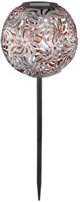 Globo Lightning LED Solarleuchte Kugel Metall silber/grau Erdspieß Solar-Bodenleuchten