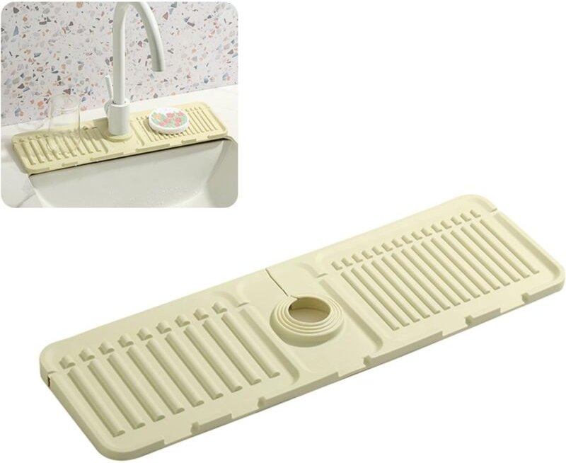 Küchenspülen-Armaturenmatte – fortschrittlicher Silikon-Spritzschutz für schnelles Trocknen – ideale Schutzwanne für Ste...