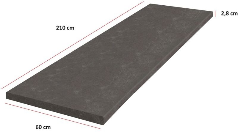 Küchen Preisbombe - Küchen Arbeitsplatte Metallic Brown 210 cm 28 mm Bianca Grey Rose Küchenzeile