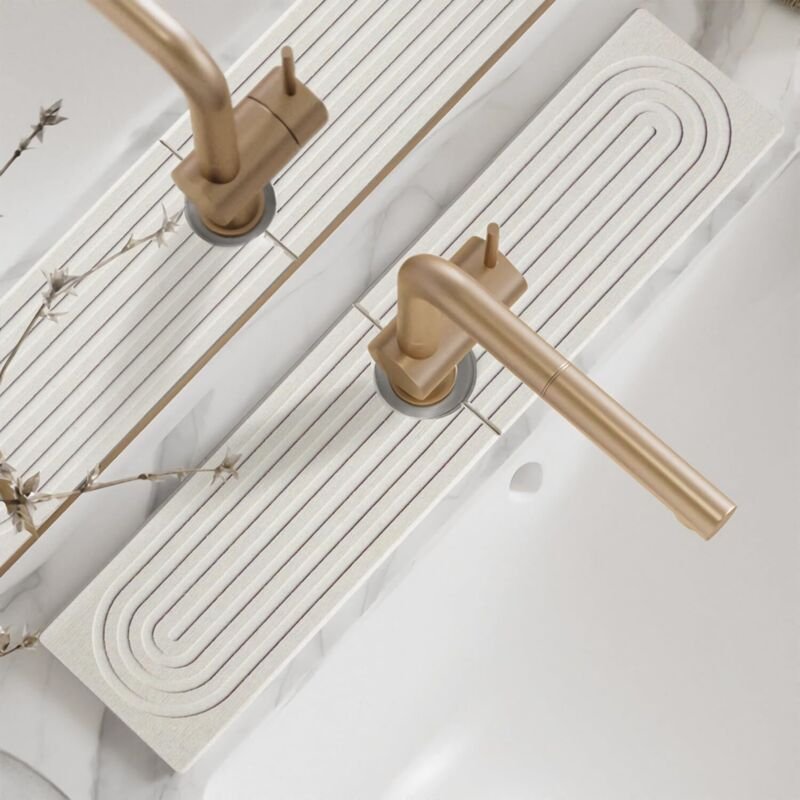 Diatomit-Armaturenmatte 61 cm, schnelltrocknend, feuchtigkeitsbeständig, Küche/Bad.