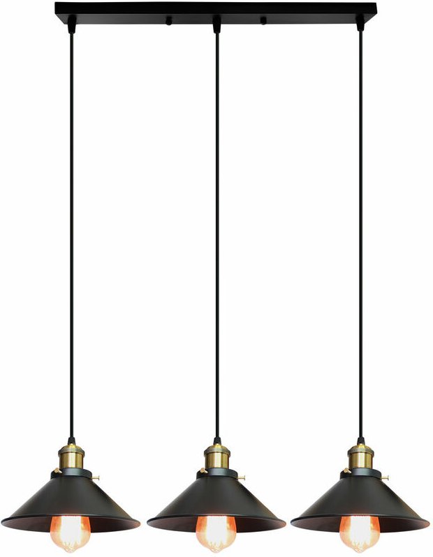 3-flammige Kronleuchter Industrial Edison-Design Pendelleuchte Metall E27 Ø22cm Deckenlampe für Schlafzimmer Küche Esszi...