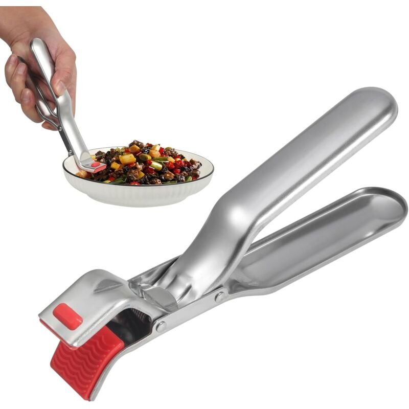 CCYKXA Hitzebeständige Zange für Heißluftfritteusen und Backöfen, rutschfeste Pizzagrillplatte aus Edelstahl – sicheres ...