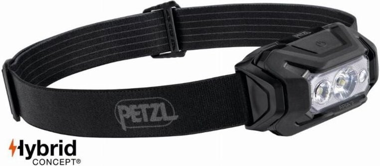 Kompakte Stirnlampe PETZL Aria 2 Wasserdicht - 450 Lumen - Schwarz - Batterie oder Akku - E070BA00
