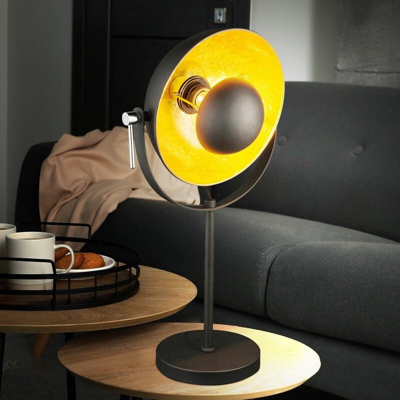 Etc-shop - Schreib Tisch Lampe Arbeits Zimmer Schein Werfer Decken Fluter Leuchte Gold verstellbar