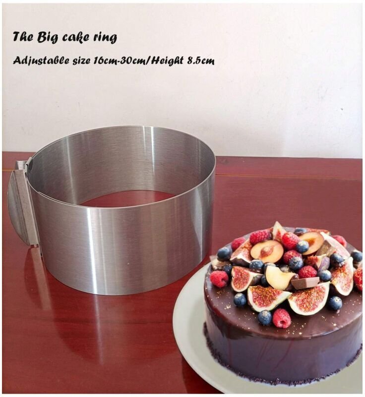 Set mit 2 ausziehbaren Gebäckringen, Durchmesser 22–40 cm mit Skala, verstellbarer Gebäckring, runde Dessertkuchenform