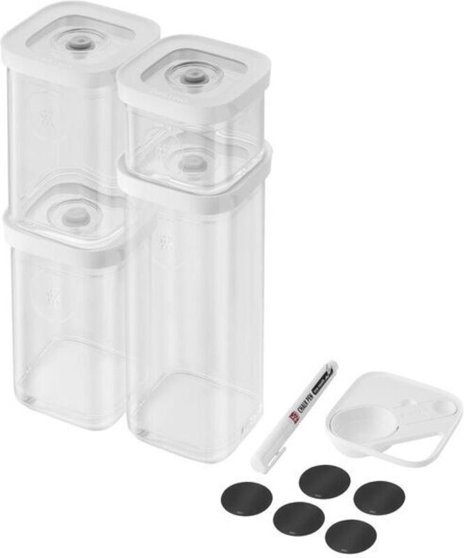 ZWILLING FRESH & SAVE CUBE Set, Größe S, Set de Aufbewahrung de 6 Stück, enthält 3x CUBE S Behälter, Messlöffel und NFC-...