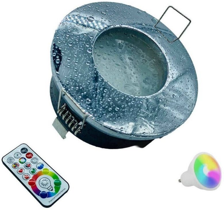 Trade Shop Traesio - Trade Shop - LED-Einbaustrahler für Badezimmer, Duschkabine, RGBW-Lampe, 10 w, GU10, Farblichtthera...