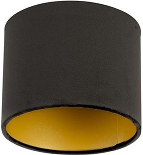 Velour Lampenschirm schwarz 18/18/14 mit goldenem Interieur